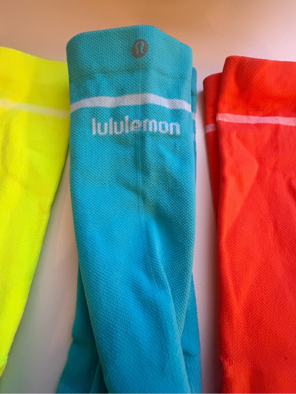 lululemon athletics Power Stride 3 Pack Neon Socks- NWOT